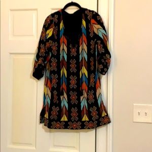 Tolani embroidered multi color mini dress